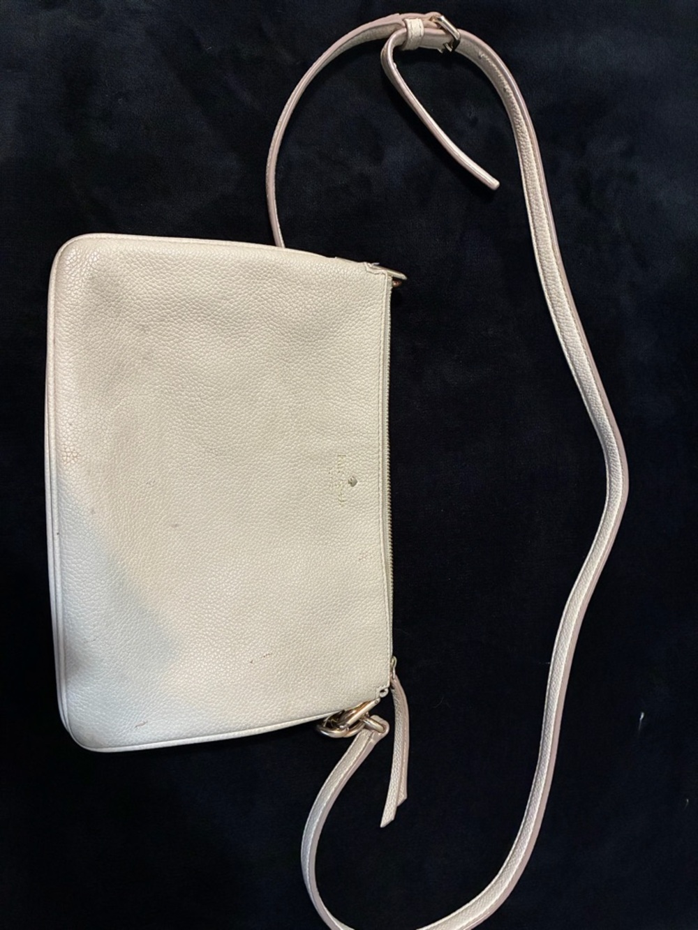 Kate Spade Cream Leather Crossbody Bag with Adjustable Strap